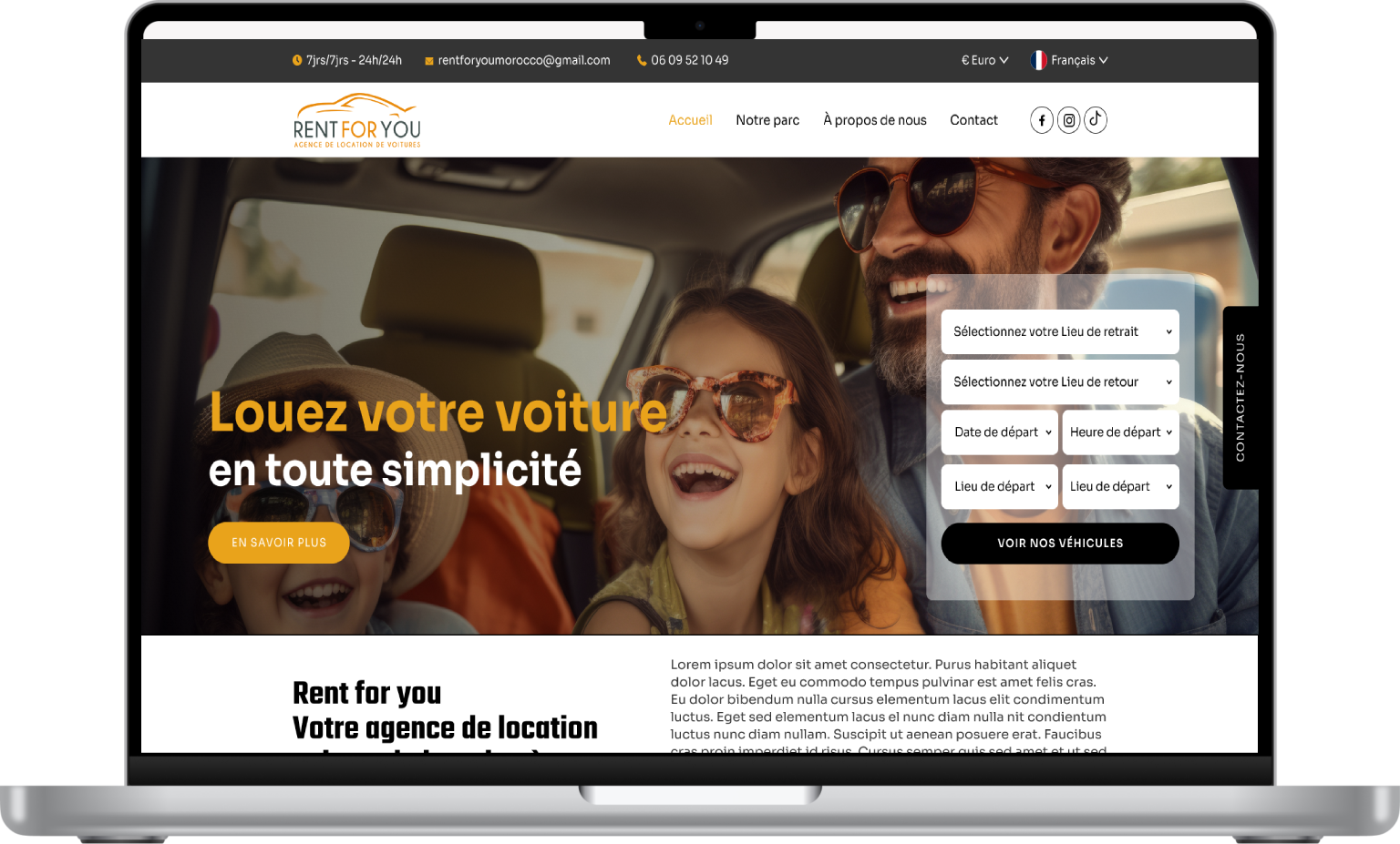 mock-up du site d'equanim